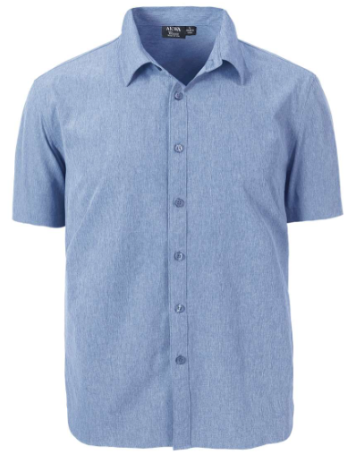 Akwa Men's Chambray Short-Sleeve Dress Shirt