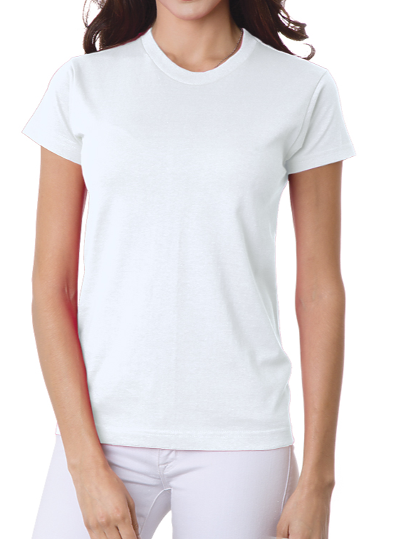 Bayside Made in USA 100% Pre-Shrunk Cotton Women's Crew
