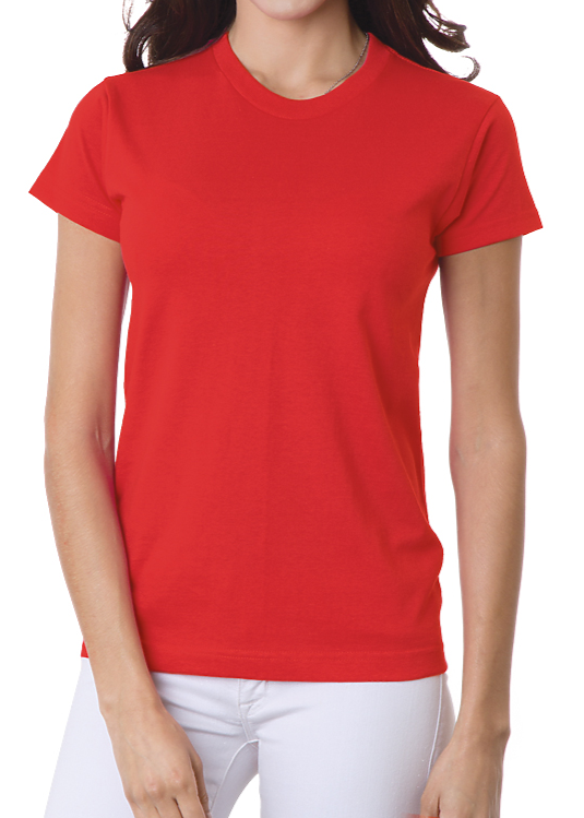 Bayside Made in USA 100% Pre-Shrunk Cotton Women's Crew