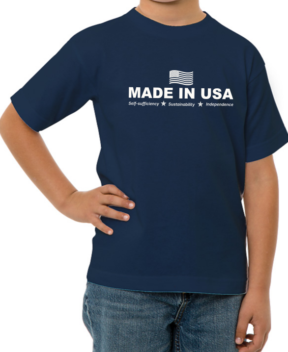 Made in USA with US Wavy Flag (Youth)