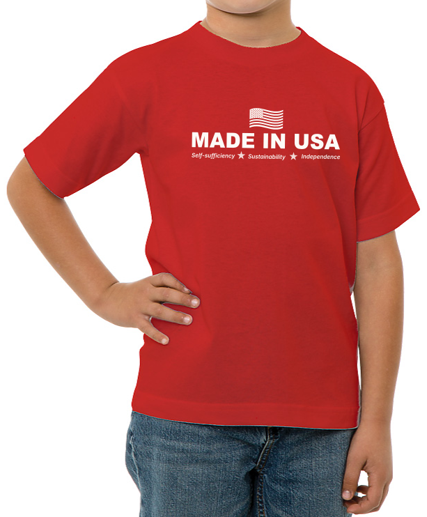 Made in USA with US Wavy Flag (Youth)