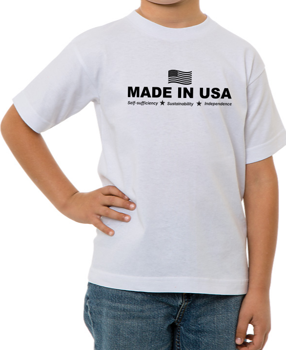 Made in USA with US Wavy Flag (Youth)